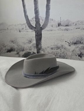 Bailey Renegade Cowpuncher Hat Size 7 Gray Blue Gunmetal Western Cowboy Stetson